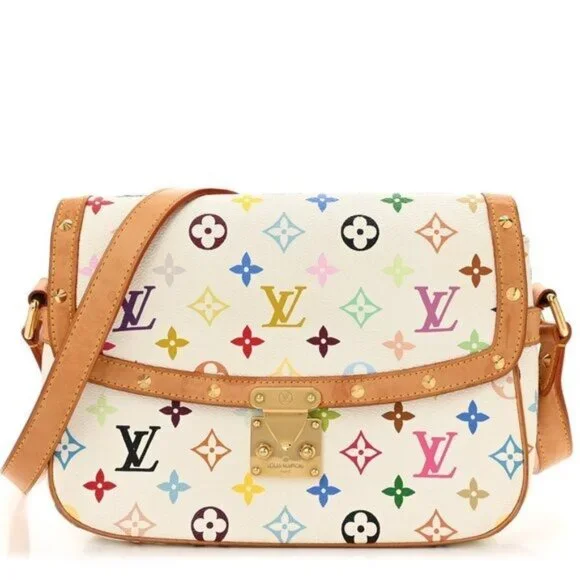 Authentic LOUIS VUITTON Sologne Multicolor Monogram Crossbody Shoulder Bag White - Picture 6 of 14